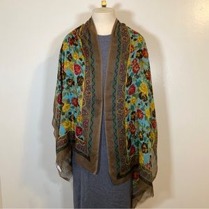 J Jill floral 100% cotton floral scarf/shawl